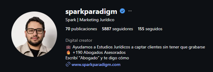 Perfil de Instagram de sparkparadigm