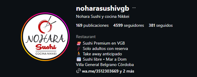Perfil de Instagram de noharasushivgb